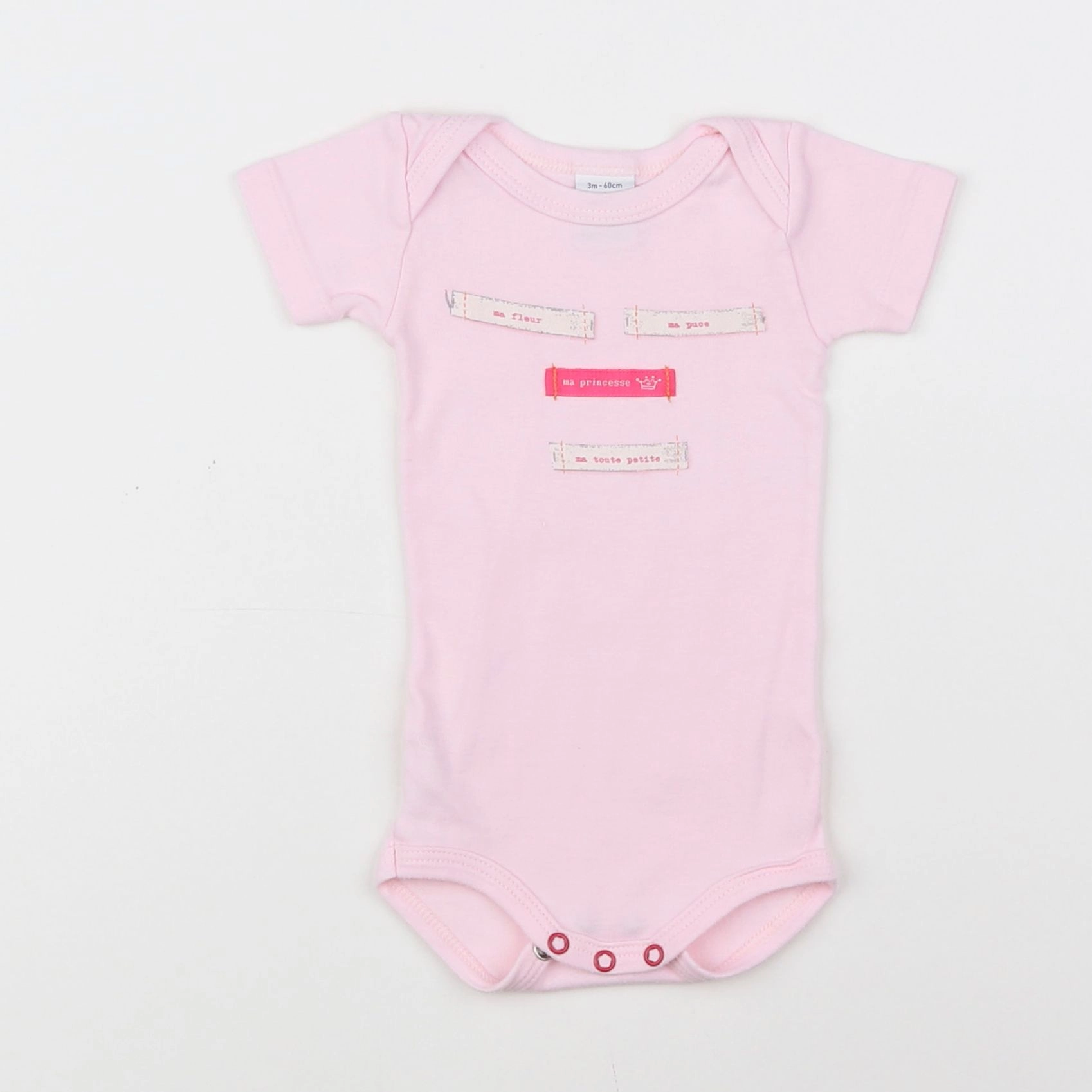 Petit Bateau - body rose - 3 mois